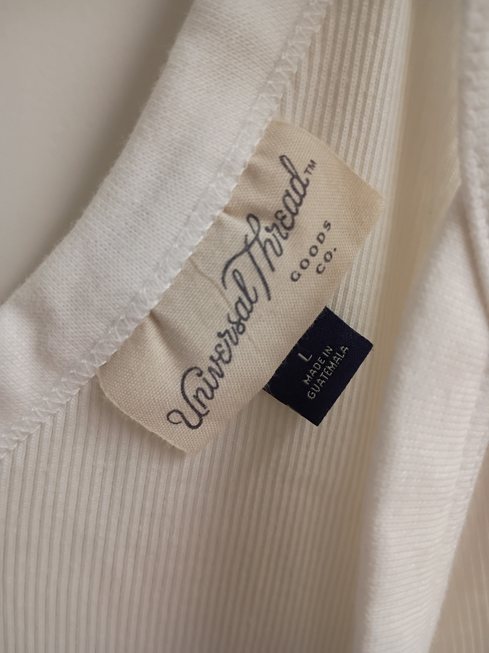 Universal Thread Cream V-Neck Ribbed Tank Top - Picture 2 of 2